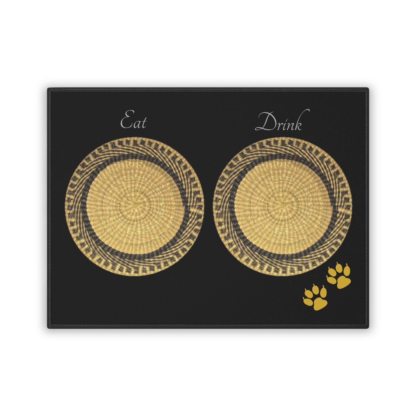 Paws and Plates, Cat Placemat, Black