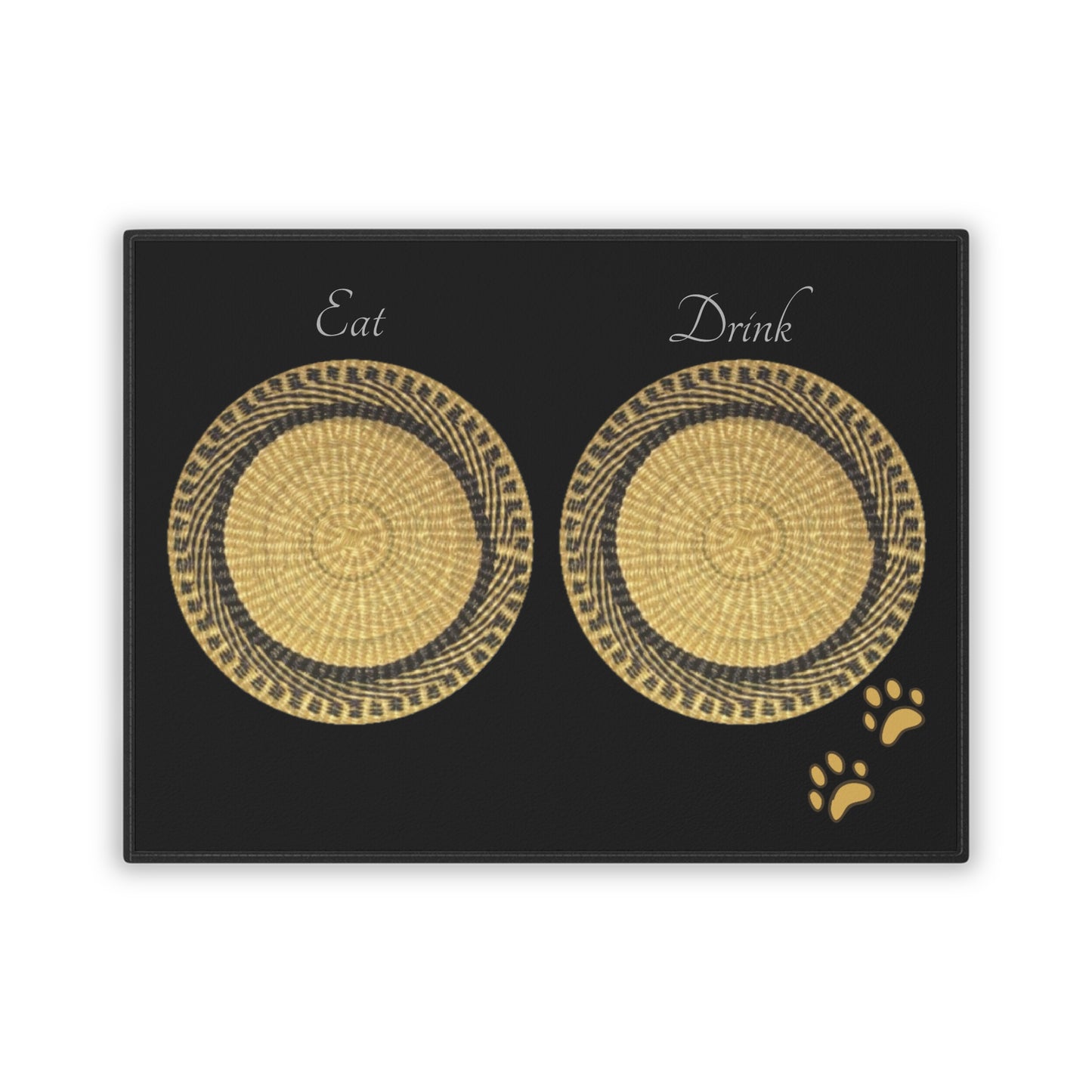 Paws and Plates, Dog Placemat, Black