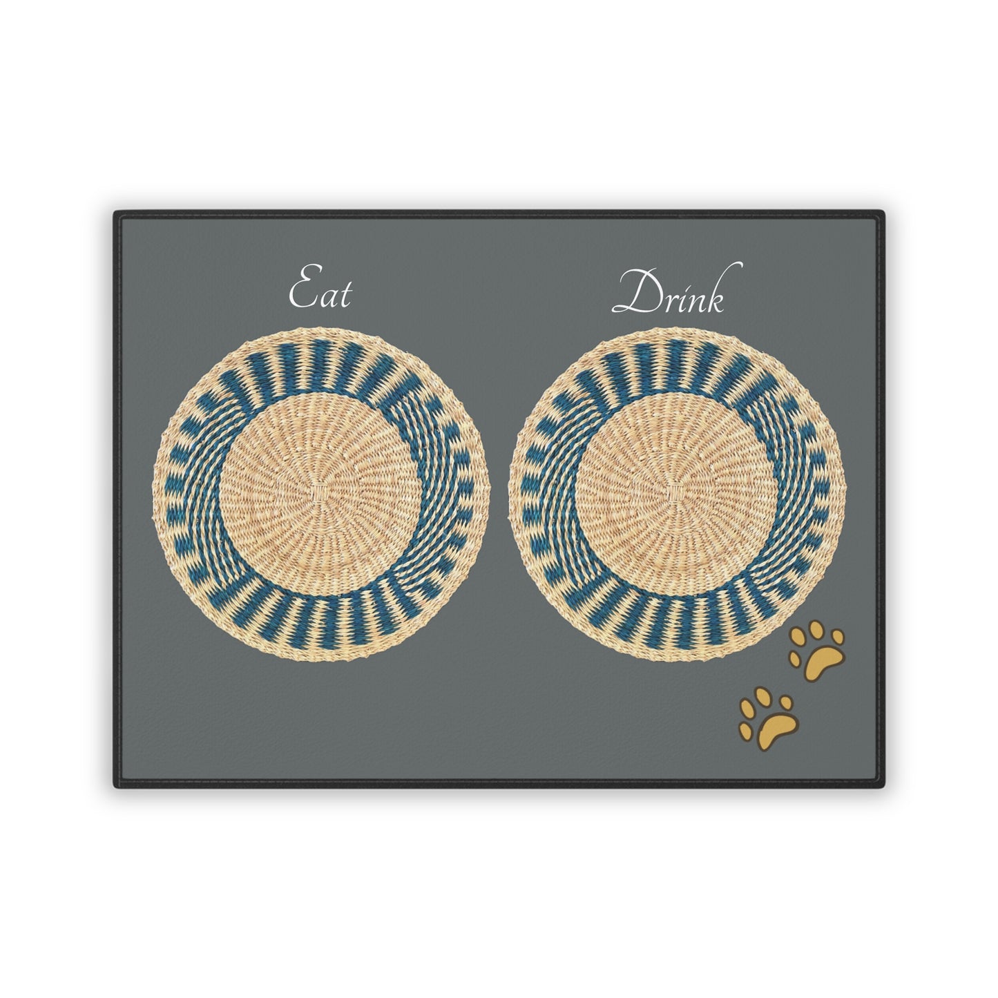Paws and Plates, Dog Placemat, Blue