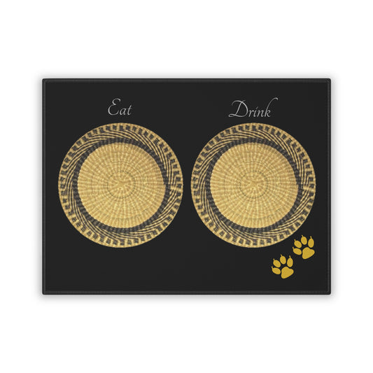 Paws and Plates, Cat Placemat, Black