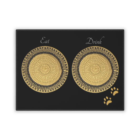 Paws and Plates, Dog Placemat, Black