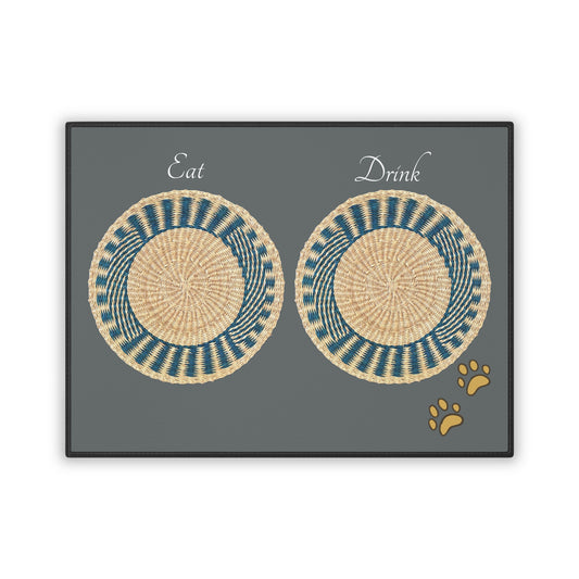 Paws and Plates, Dog Placemat, Blue