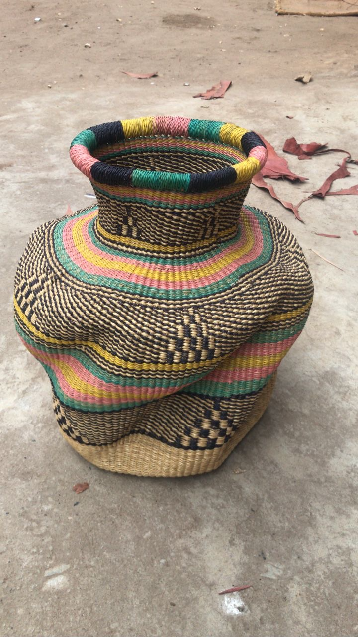 Bolga Flower Pot Basket - 14" Tall